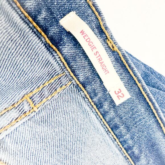 Levi's Wedgie Straight Button Fly Denim Jeans Size 32 x 28 - Picture 6 of 9